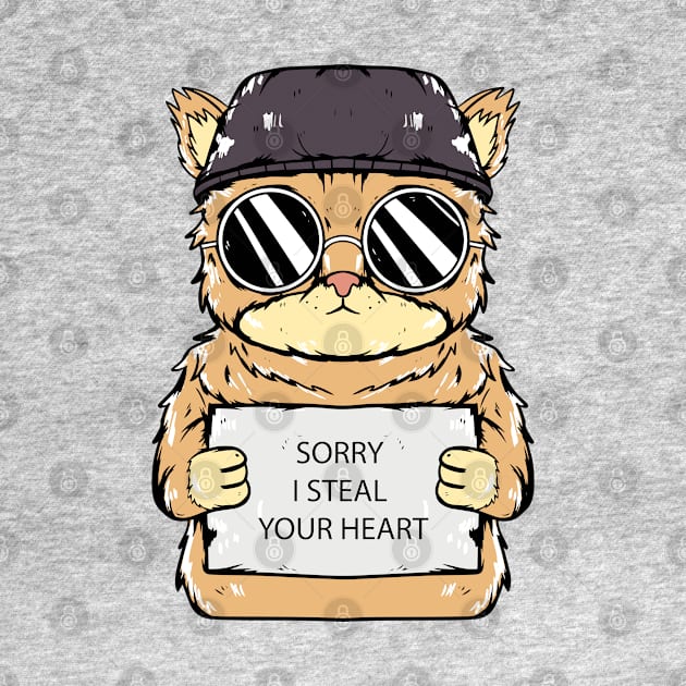 cat sorry i steal your heart by Mako Design 